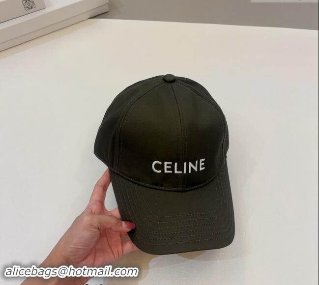 Buy Cheapest Celine Canvas Baseball Hat 0302 Green 2024