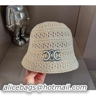 Popular Style Celine Crochet Bucket Hat 0403 White 2024