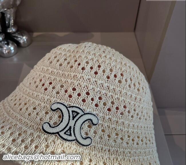 Popular Style Celine Crochet Bucket Hat 0403 White 2024