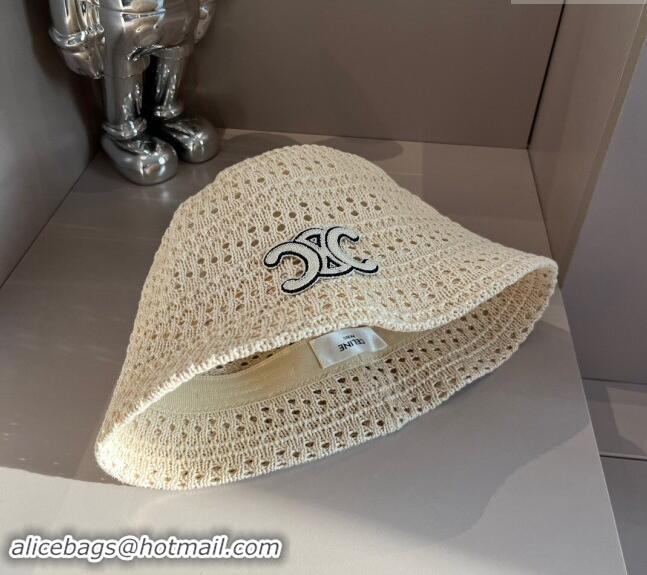 Popular Style Celine Crochet Bucket Hat 0403 White 2024