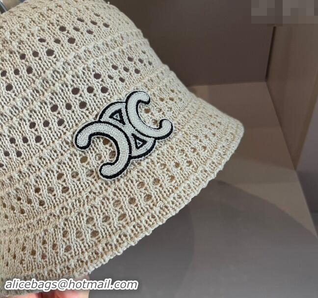 Popular Style Celine Crochet Bucket Hat 0403 White 2024