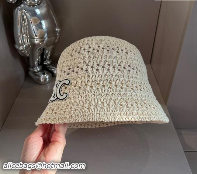 Popular Style Celine Crochet Bucket Hat 0403 White 2024