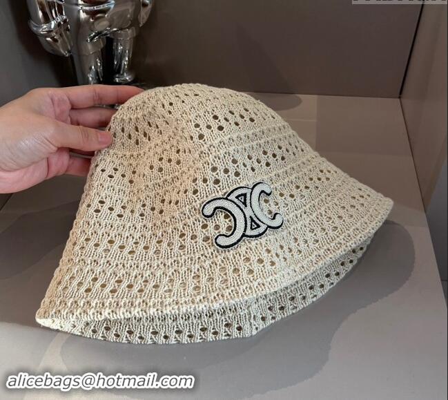 Popular Style Celine Crochet Bucket Hat 0403 White 2024