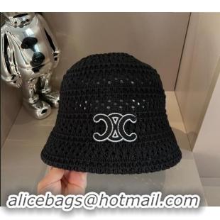 Fashion Discount Celine Crochet Bucket Hat 0403 Black 2024