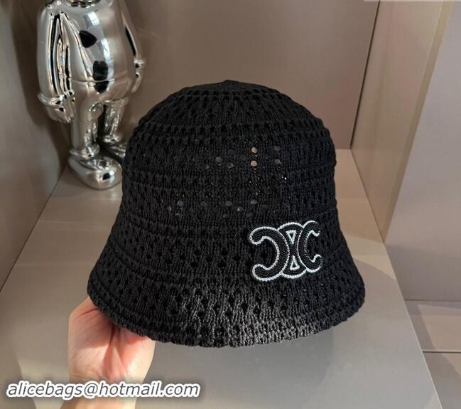 Fashion Discount Celine Crochet Bucket Hat 0403 Black 2024