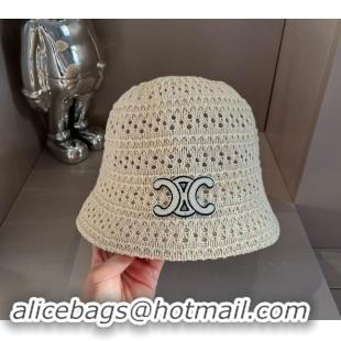 Famous Brand Celine Crochet Bucket Hat 0403 White 2024