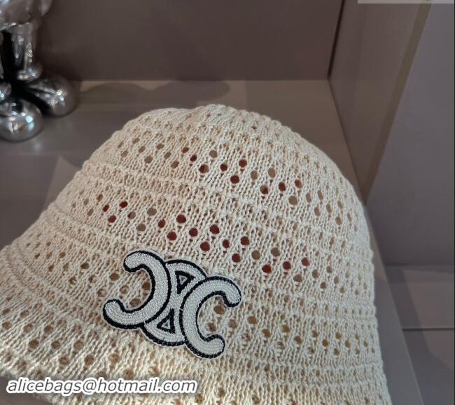 Famous Brand Celine Crochet Bucket Hat 0403 White 2024