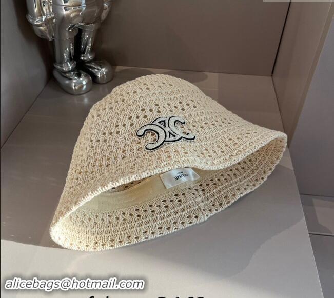 Famous Brand Celine Crochet Bucket Hat 0403 White 2024