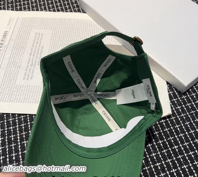 Buy Fashionable Celine Baseball Hat CELINE 0403 Dark Green 2024