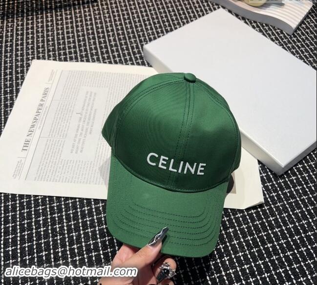 Buy Fashionable Celine Baseball Hat CELINE 0403 Dark Green 2024