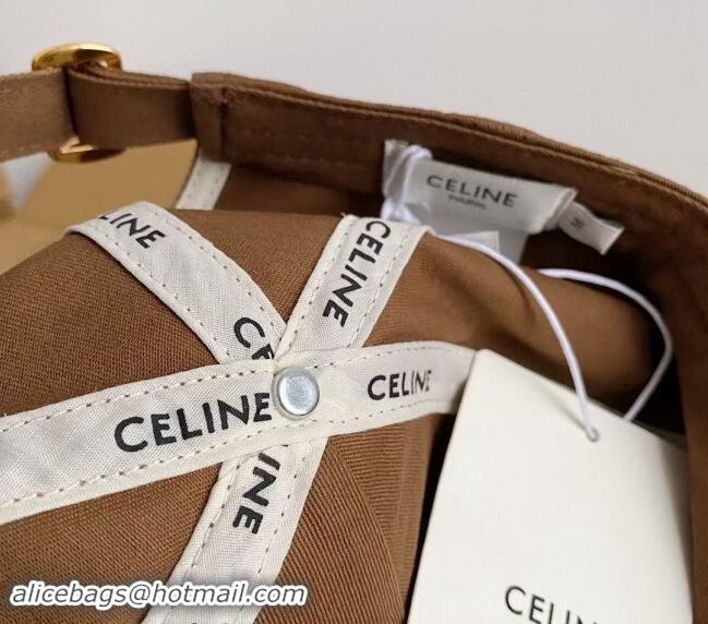 Market Sells Celine Canvas Baseball Hat 040302 Brown 2024