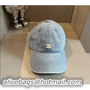 Luxury Cheap Celine Denim Baseball Hat 051302 Blue 2024