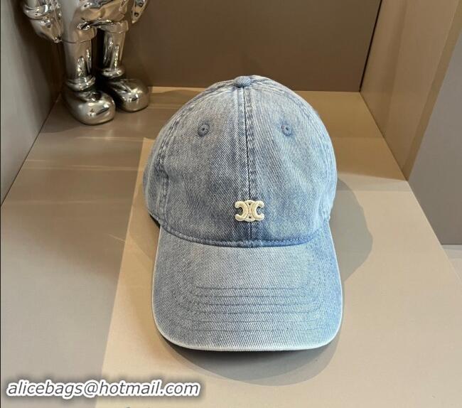 Luxury Cheap Celine Denim Baseball Hat 051302 Blue 2024