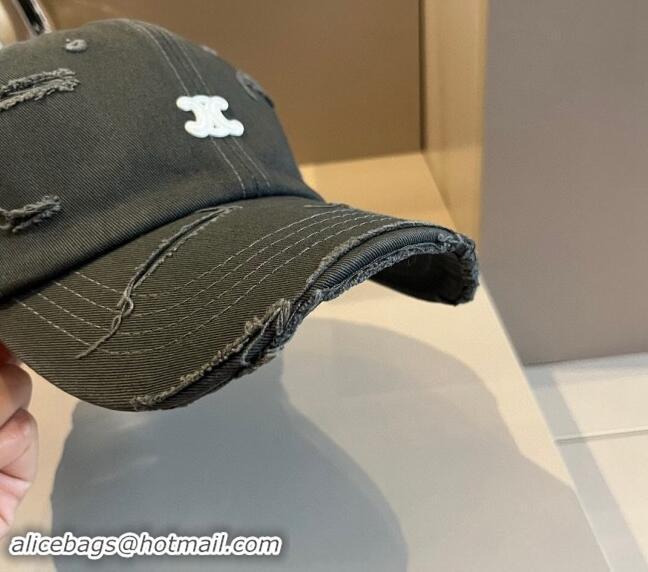 Good Quality Celine Canvas Baseball hat 0514 Grey 2024