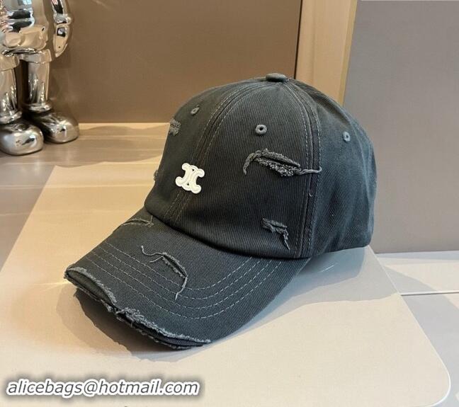 Good Quality Celine Canvas Baseball hat 0514 Grey 2024