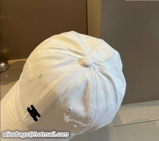 Luxury Discount Celine Canvas Baseball Hat 0514 White 2024