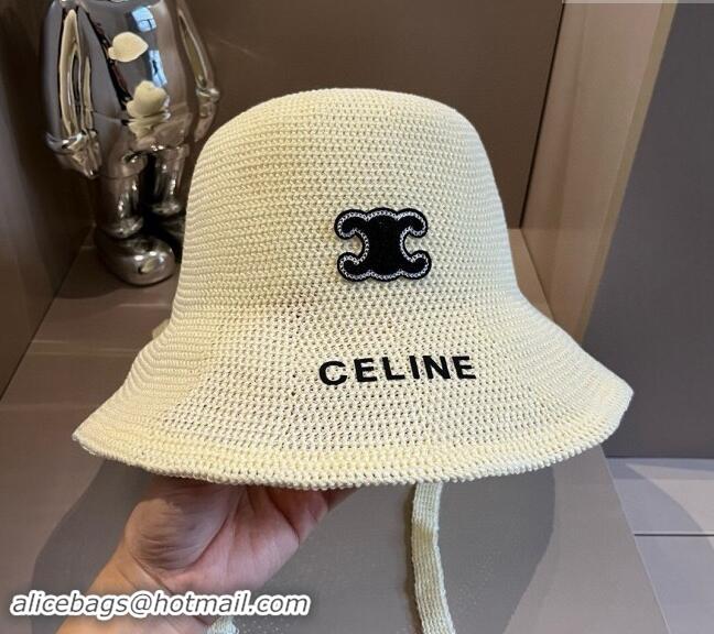 Grade Quality Celine Knit Bucket Hat 061902 Beige 2024