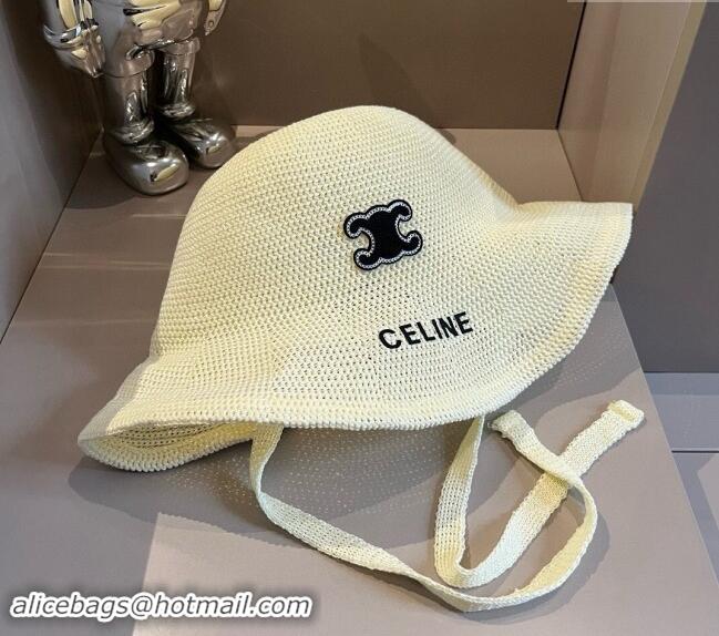 Grade Quality Celine Knit Bucket Hat 061902 Beige 2024