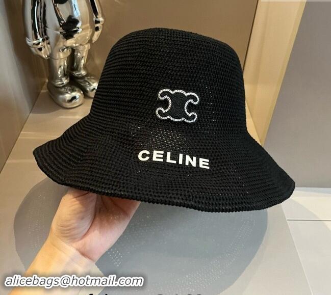 Unique Style Celine Knit Bucket Hat 061902 Black 2024