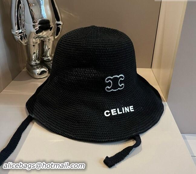 Unique Style Celine Knit Bucket Hat 061902 Black 2024