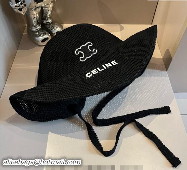 Unique Style Celine Knit Bucket Hat 061902 Black 2024