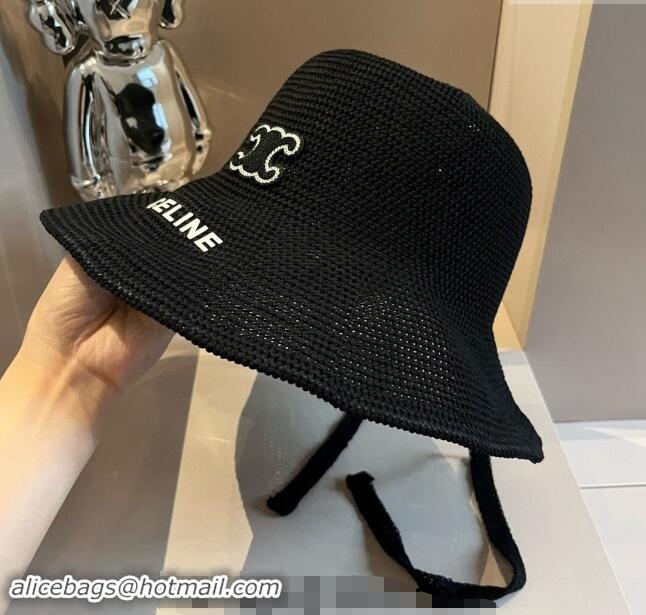 Unique Style Celine Knit Bucket Hat 061902 Black 2024