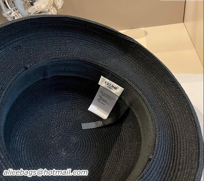 Hot Style Celine Straw Bucket Hat 061903 Black 2024