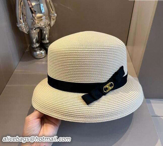 Grade Quality Celine Straw Bucket Hat 061903 Beige 2024