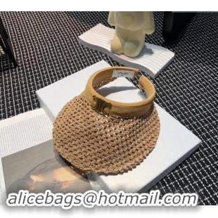 Inexpensive Celine Crochet Straw Visor Hat 0619 Khaki 2024