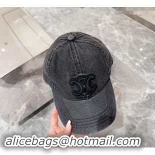 Spot Bulk Celine Denim Baseball Hat 071001 Black 2024