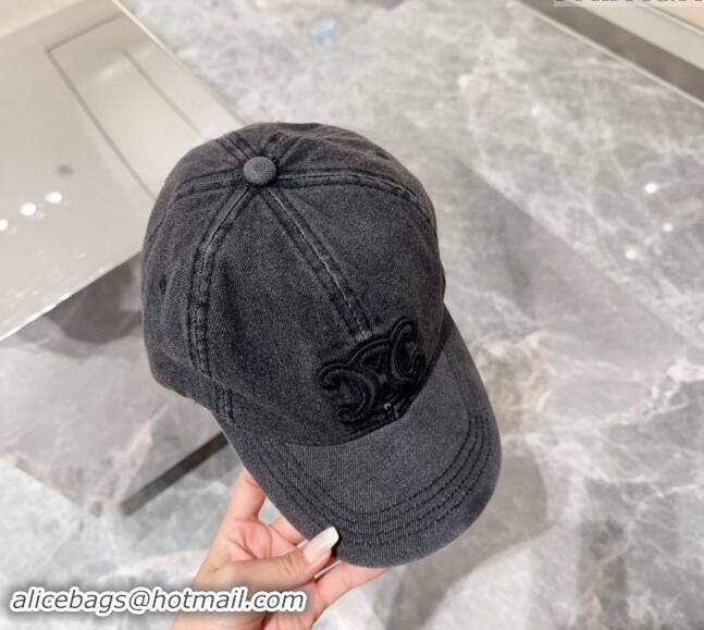 Spot Bulk Celine Denim Baseball Hat 071001 Black 2024