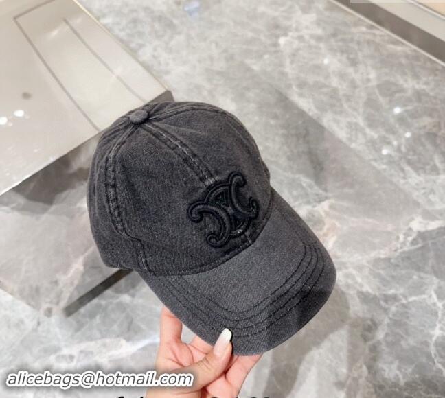 Spot Bulk Celine Denim Baseball Hat 071001 Black 2024