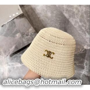 Luxury Discount Celine Knit Bucket Hat 0710 Beige 2024