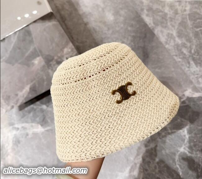 Luxury Discount Celine Knit Bucket Hat 0710 Beige 2024