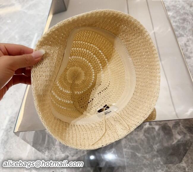 Luxury Discount Celine Knit Bucket Hat 0710 Beige 2024