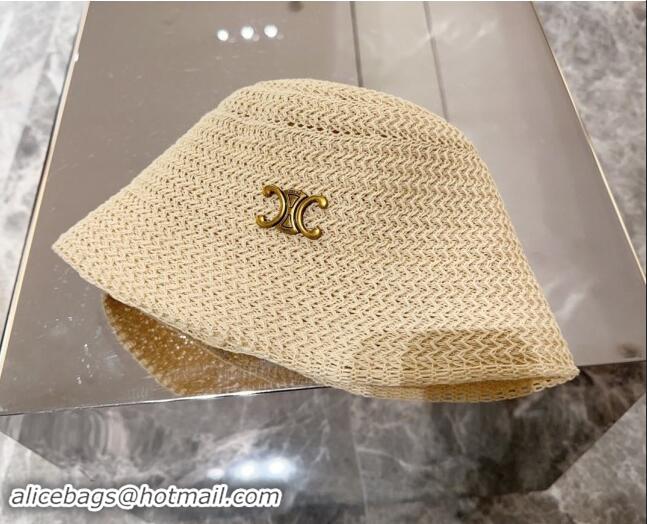 Luxury Discount Celine Knit Bucket Hat 0710 Beige 2024