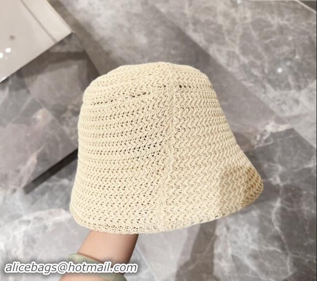 Luxury Discount Celine Knit Bucket Hat 0710 Beige 2024