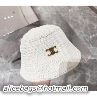 Cheap Price Celine Knit Bucket Hat 0710 White 2024