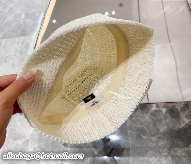 Cheap Price Celine Knit Bucket Hat 0710 White 2024