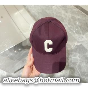 Sumptuous Celine Baseball Hat with C Letter 073002 Dark Purple 2024