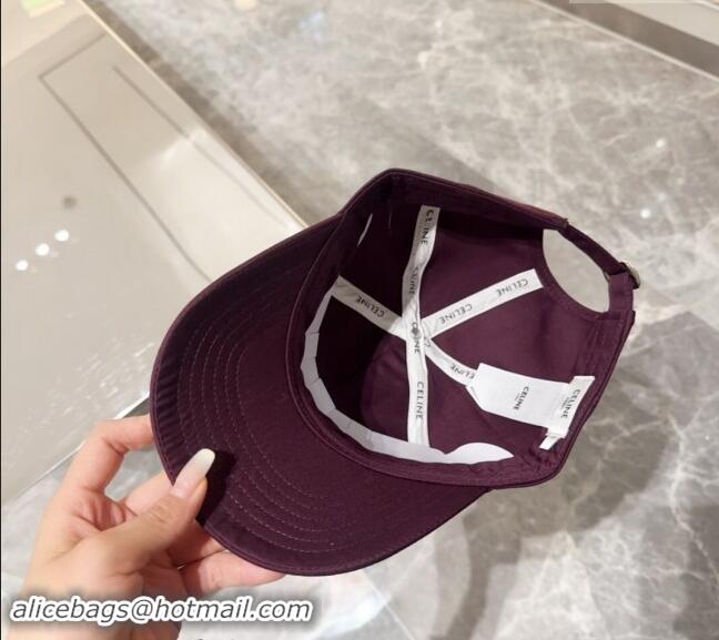 Sumptuous Celine Baseball Hat with C Letter 073002 Dark Purple 2024