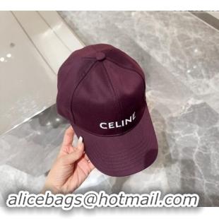 New Fashion Celine Baseball Hat with CELINE 073002 Dark Purple 2024