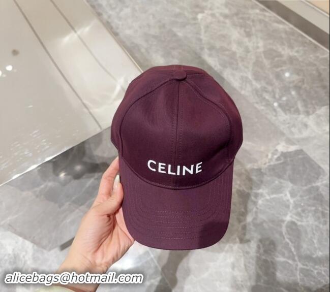 New Fashion Celine Baseball Hat with CELINE 073002 Dark Purple 2024