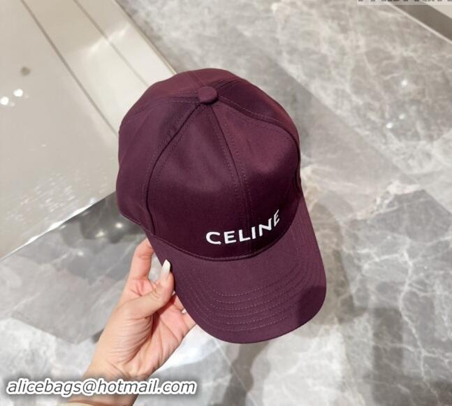 New Fashion Celine Baseball Hat with CELINE 073002 Dark Purple 2024