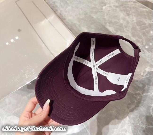 New Fashion Celine Baseball Hat with CELINE 073002 Dark Purple 2024