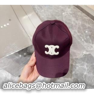 Buy New Cheap Celine Baseball Hat with Logo 073002 Dark Purple 2024