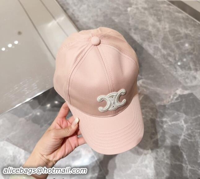 New Cheap Celine Baseball Hat with Logo 073002 Light Pink 2024