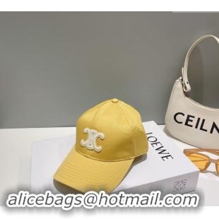 Spot Discount Celine Baseball Hat with Logo 073002 Yellow 2024