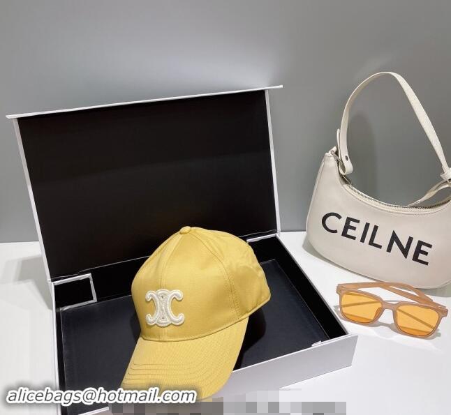 Spot Discount Celine Baseball Hat with Logo 073002 Yellow 2024