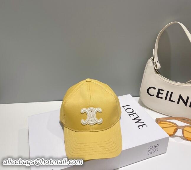 Spot Discount Celine Baseball Hat with Logo 073002 Yellow 2024